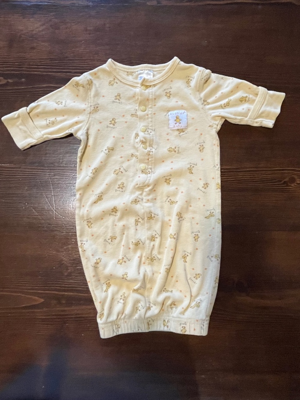 Y2K KUSHIES  Baby Sleeper Pastel Yellow Canadian Brand -  0-3 mths